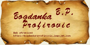 Bogdanka Profirović vizit kartica